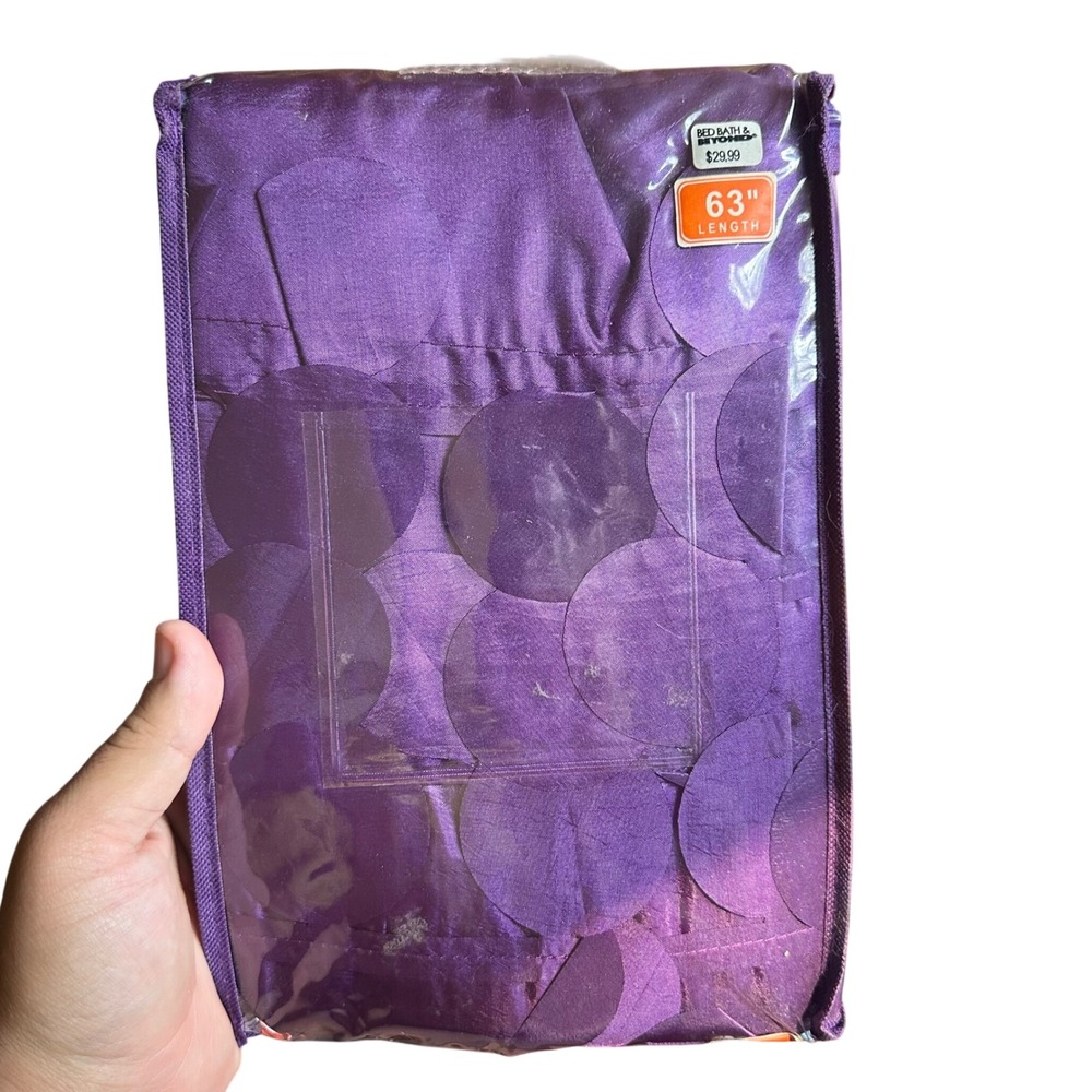 Lot 2 Bed Bath & Beyond Curtains 63" Purpleβ Circle Applique Window Drapes
